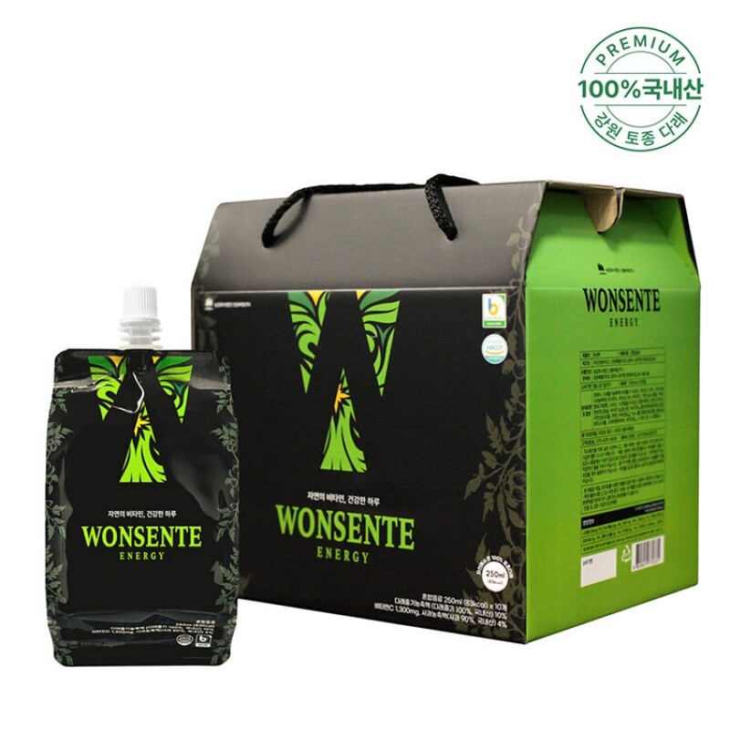 농업회사법인 산들바람(주),원생트 250ml 다래 줄기 국내산 100% 피로 회복 비타민 음료 10개입